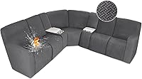 Vista 55 de ALIECOM Fundas 100% impermeables para sofá seccional reclinable en forma de L, fundas elásticas para esquinas de sofá reclinable seccional, funda
