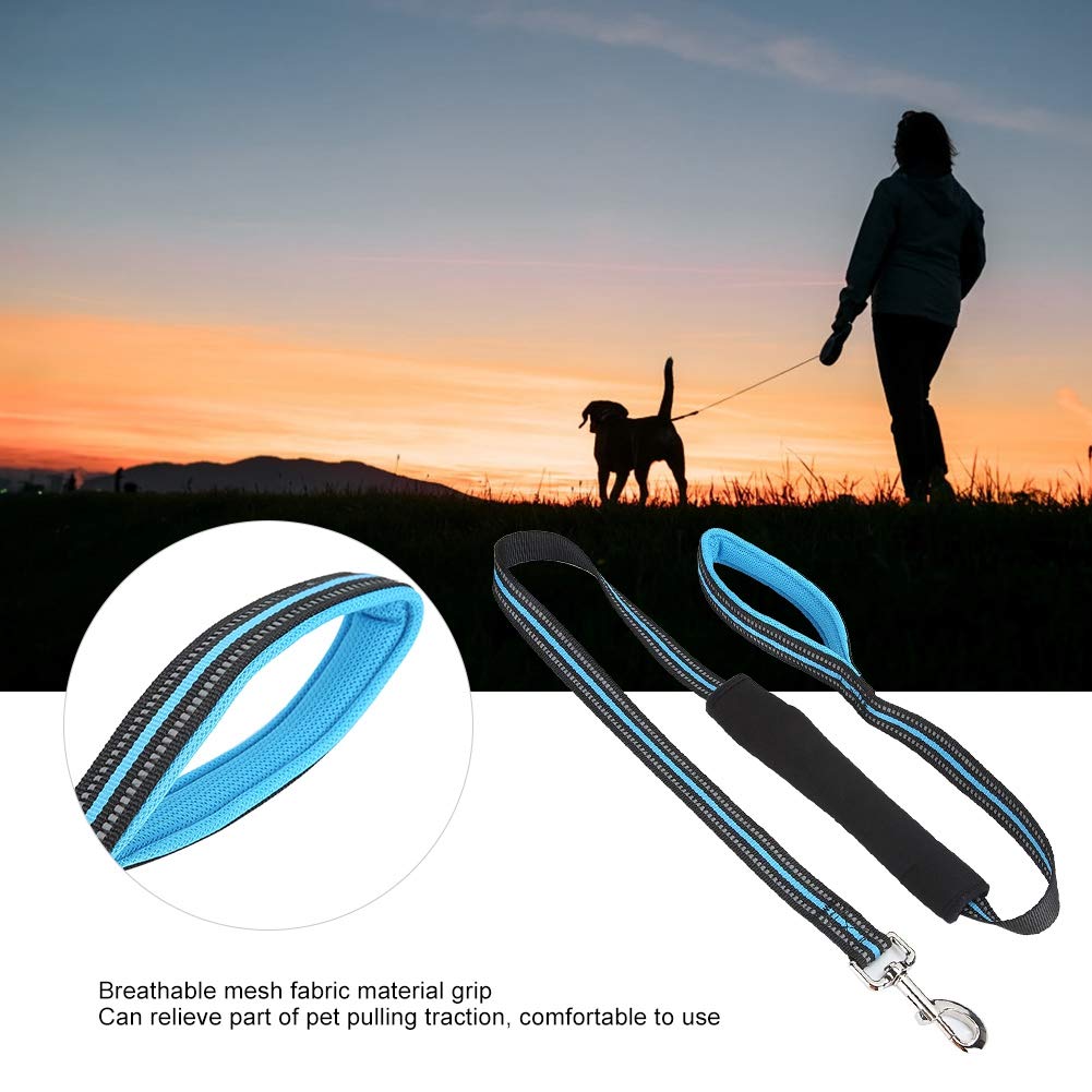 BAtlam Cuerda de tracción para Mascotas Nylon Duradero Cómodo Pet Reflexivo Tirando de la Correa de tracción Cuerda Cinturón de Seguridad del Coche para Perros Azul L
