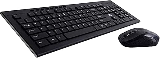 HP USB Wireless Spill Resistance Keyboard and Mouse Set with 10m Working Range 2.4G Wireless Technology / 3 Years Warranty (4SC12PA), Black