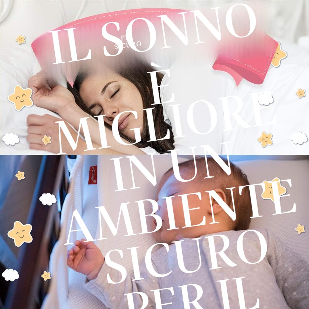 Paracolpi di qualità per lettino con sbarre, doppio strato per un’imbottitura extra, ideale per lettini con sbarre e testate con pannelli, rivestimento traspirante e sicuro