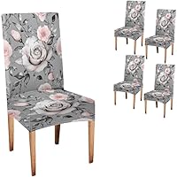 Vista 45 de CAPSCEOLL Fundas para Sillas De Comedor 4, Funda elástica para silla de comedor, lavable de elastano, fundas para sillas Parsons de cocina, Fundas
