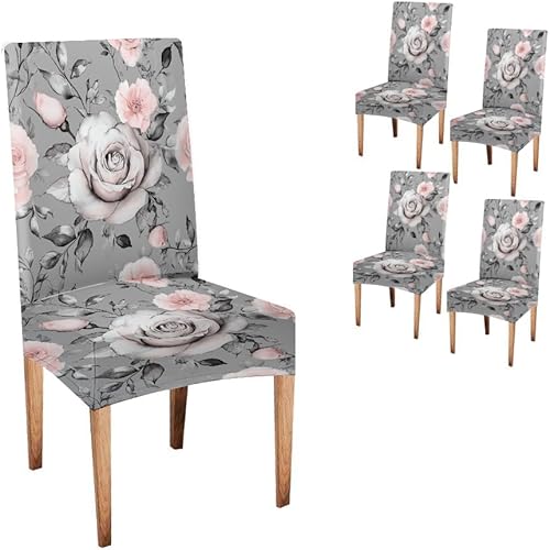 Miniatura 45 de CAPSCEOLL Fundas para Sillas De Comedor 4, Funda elástica para silla de comedor, lavable de elastano, fundas para sillas Parsons de cocina, Fundas