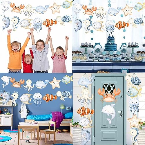 Candy Chef CCBN-11 Ocean Sea Animals Party Door Signs Under The Sea Party Hanging Decorations Ocean Animals Birthday Banners thumb #7