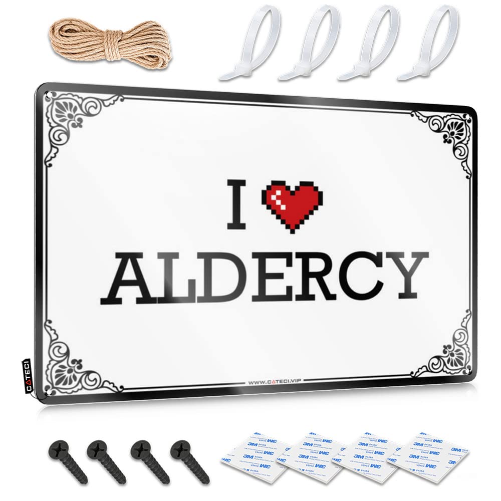 Tin Metal Decor Porch Decorations Wall Decor | I Love Aldercy Humor For Office Home(30X40CM)
