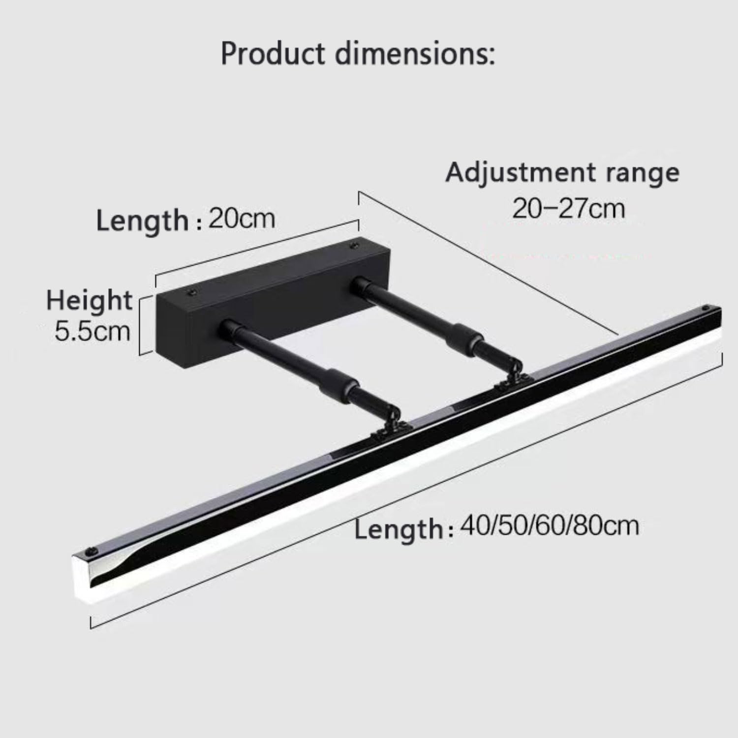 Luce Specchio Bagno LED Girevole di 180° LED Specchio Lampada Impermeabile IP44 Lampada da Specchio Bagno Applique Bagno Specchio Moderno Bianco Caldo 3000K LED Specchio Lampada