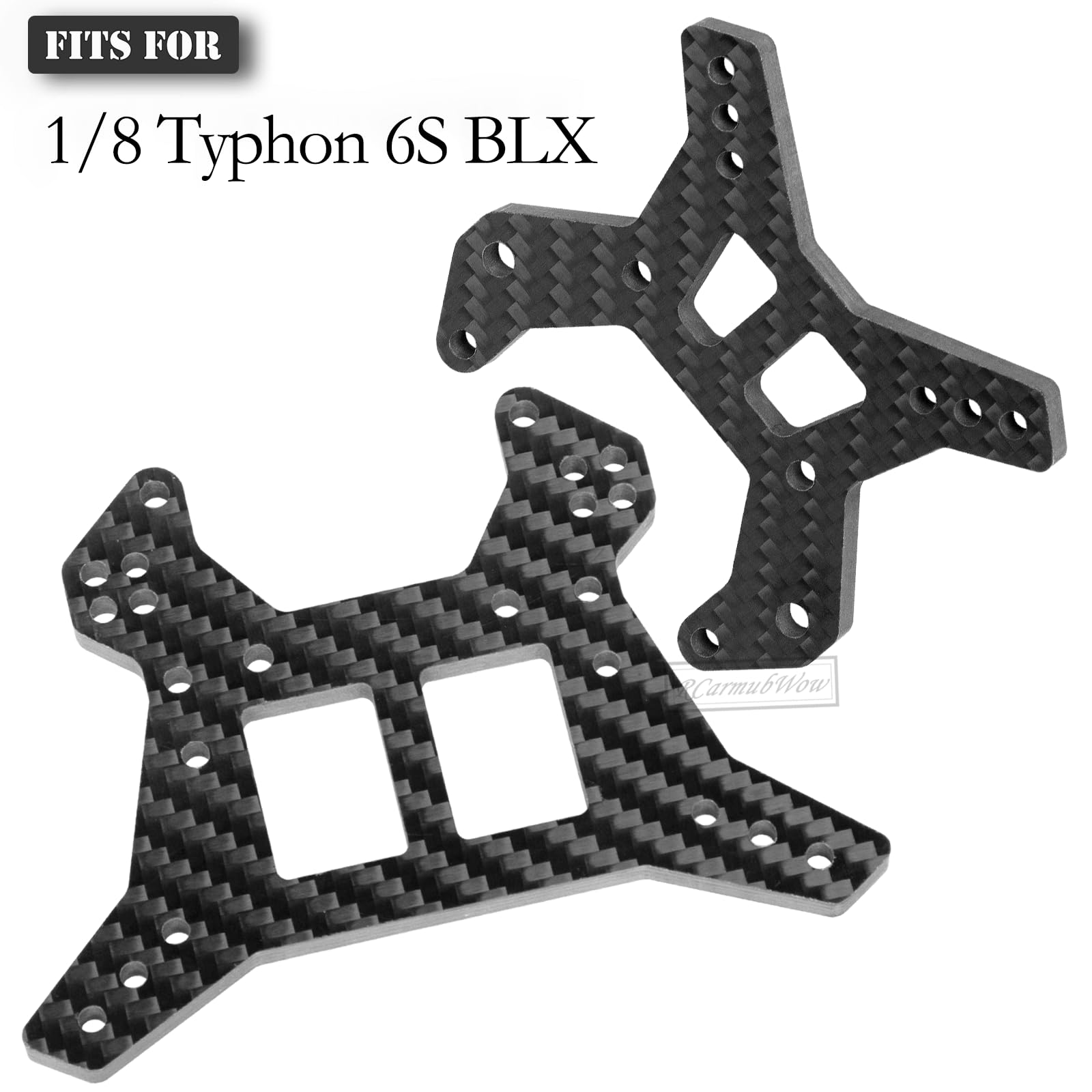 RcarmubWow RC Shock Towers &Shock Cap Protector &Shock Standoff Upgrades Part for 1/8 Typhon 6S BLX,Carbon Fibre Front Rear Shock Towers Alloy Aluminium Shock Cap,Red