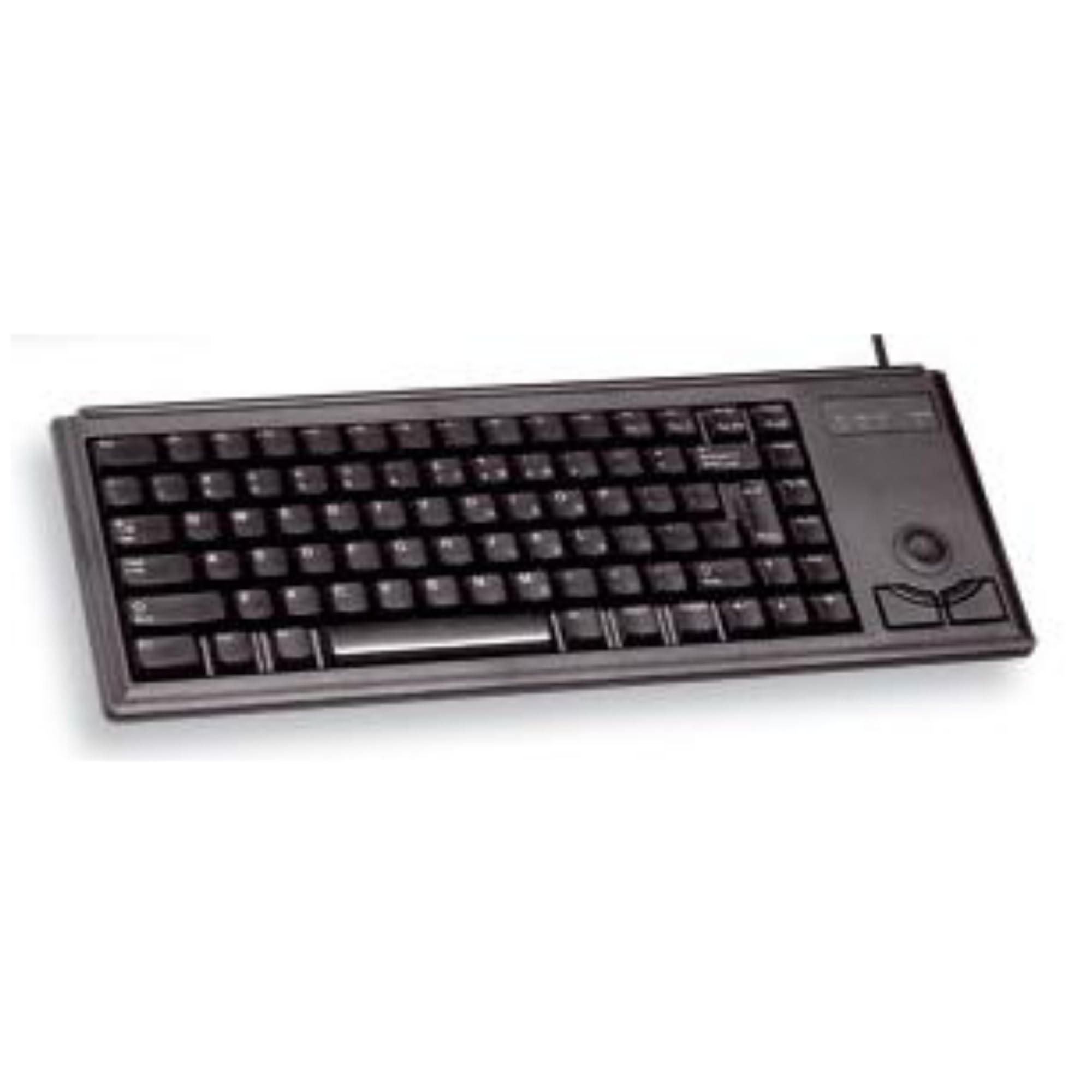 CHERRY Tastiera compatta G84-4420, Layout Internazionale, Tastiera QWERTY, Tastiera cablata, Tastiera Meccanica, Meccanica ML, trackball Ottica Integrata più 2 Pulsanti del Mouse, Nero