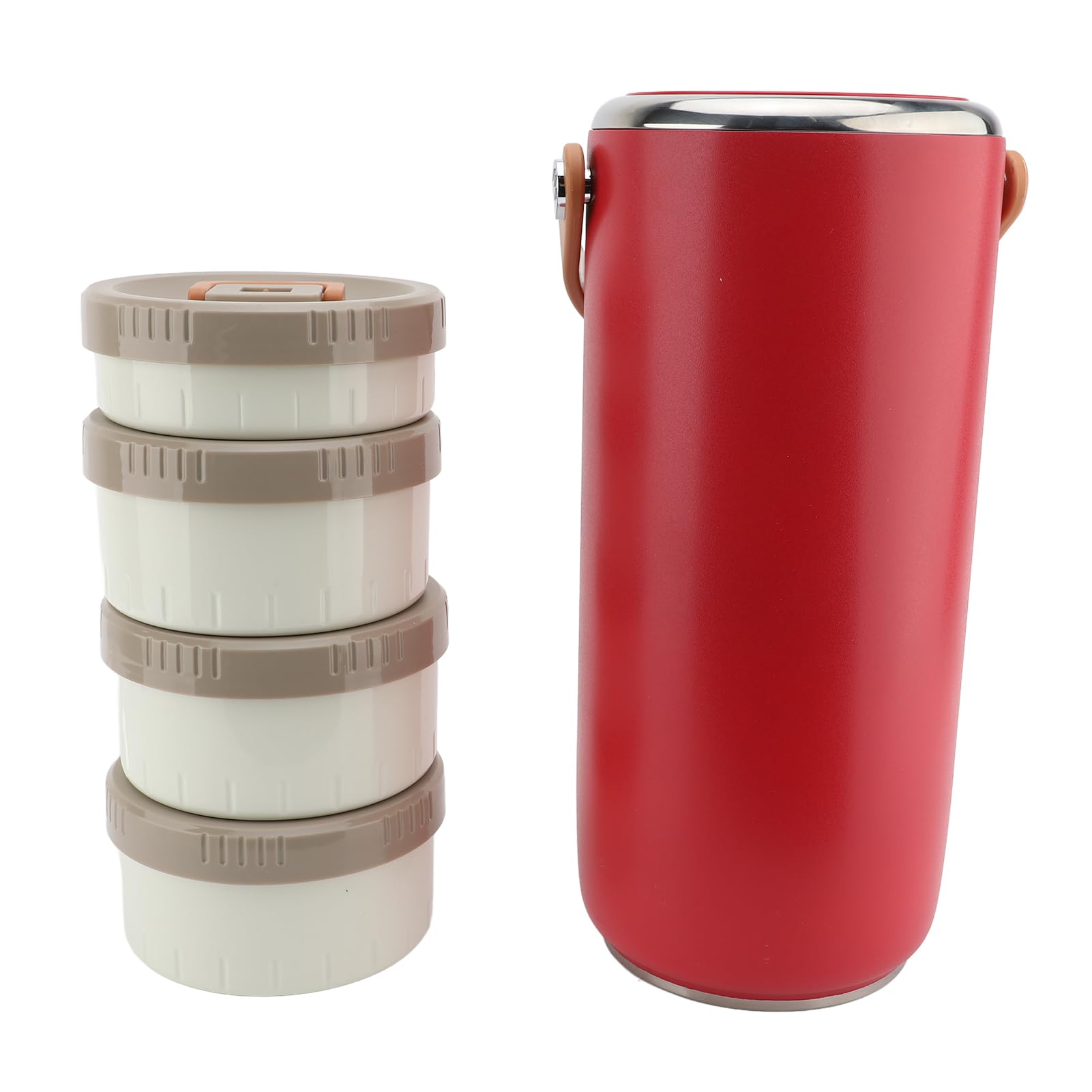 Naroote Tarro de Comida Aislado Al Vacío, Lonchera a Prueba de Fugas Sellada de Boca Ancha de Acero Inoxidable de 3,4 L, Contenedor de Comida Caliente Portátil para el Picnic de la Escuela de