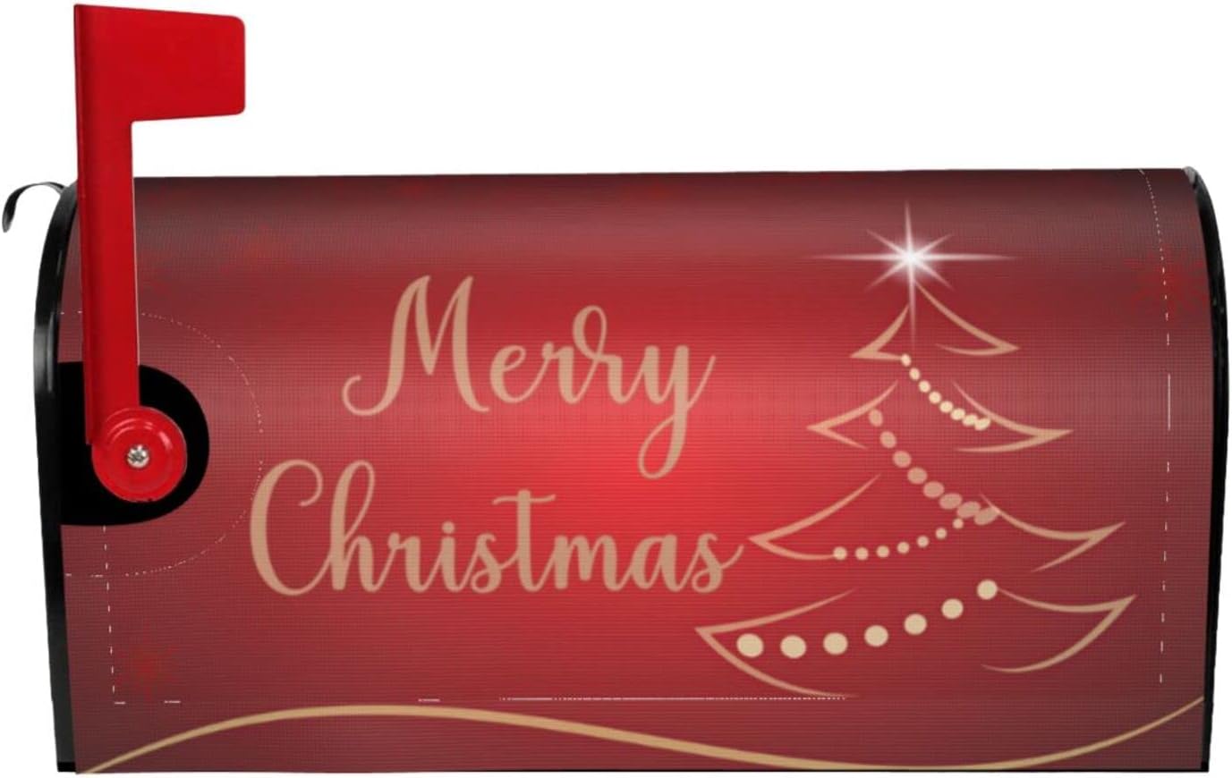 HOOSUNFlagrbfa Christmas Tree Merry Christmas Mailbox Cover
