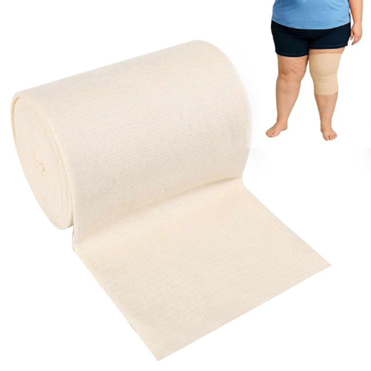 Tubular Bandage Elastic Compression Bandages Roll for Plus Size Leg Knee Wound Care Size H Breathable Cotton Stockinette Tubing Sleeve (2 Inch x 5.5 Yard)