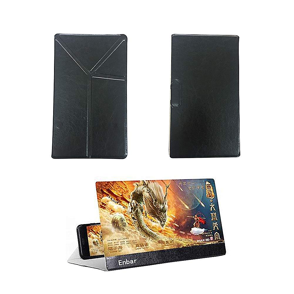 12 inches Screen Magnifier 3D Smart Mobile Phone Movies Amplifier with PU Leather Foldable Holder Stand for Any Smartphone, for iPhone X / 8/8 Plus /7Plus and All Other Smart Phones