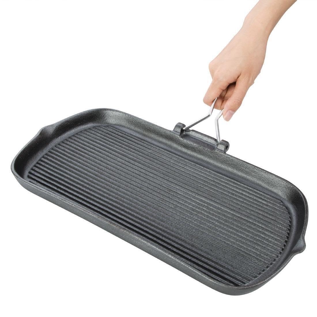 VOGUE bistecchiera in ghisa, 380 x 225 x 37 MM da cucina antiaderente resistente