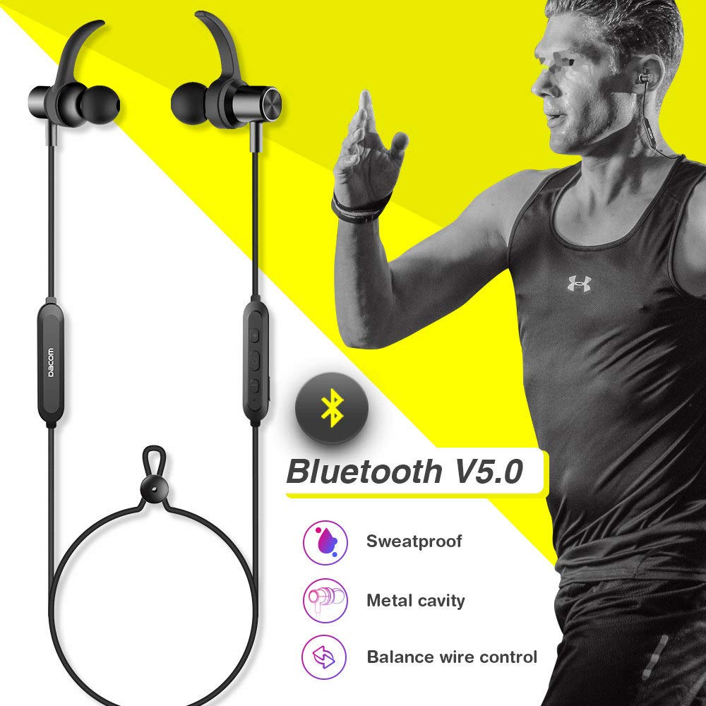 Versión Mejorada Auricular magnético Auriculares Bluetooth Cascos inálambrico Deportivos, tecnología y de Ruido de Cancelación,Sonido Estéreo