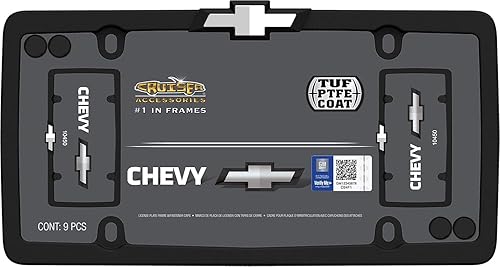Miniatura 2 de Cruiser Accessories Marco de matrícula Chevrolet, negro matecromo (con tapas de sujetadores)