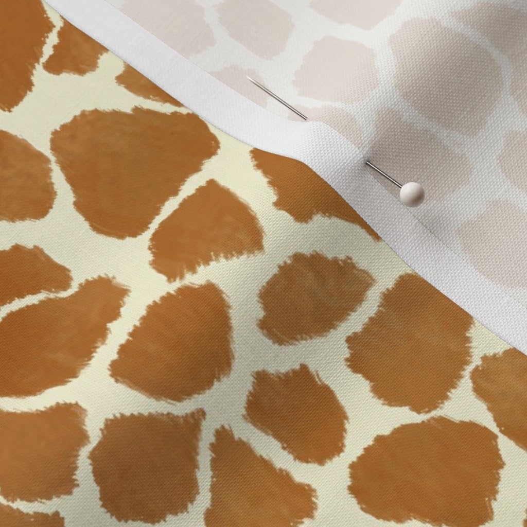 Spoonflower Fabric - Giraffe Spots Hide Zoo Safari Brown Animal Print Pattern Look Africa Printed on Petal Signature Cotton Fabric by The Yard - Sewing Quilting Apparel Crafts Decor