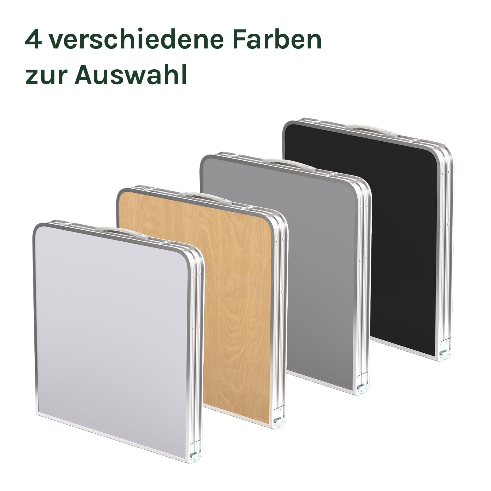 WOLTU Campingtisch Klapptisch 120x60cm, höhenverstellbarer klappbarer Gartentisch aus Alu und MDF für Camping, Garten, Feste, und Märkte Schwarz