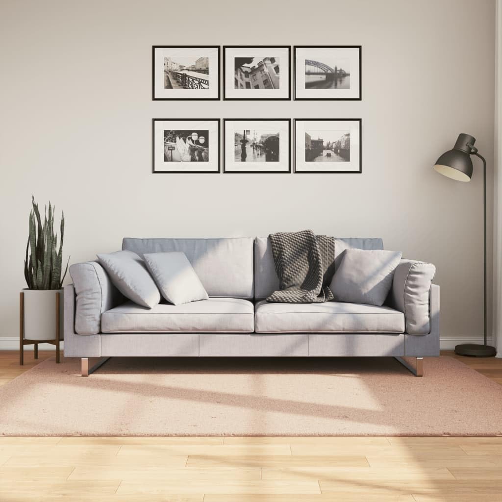 Tapis à poils courts HUARTE lavable blush 140x200 cm tapis décoratif maison