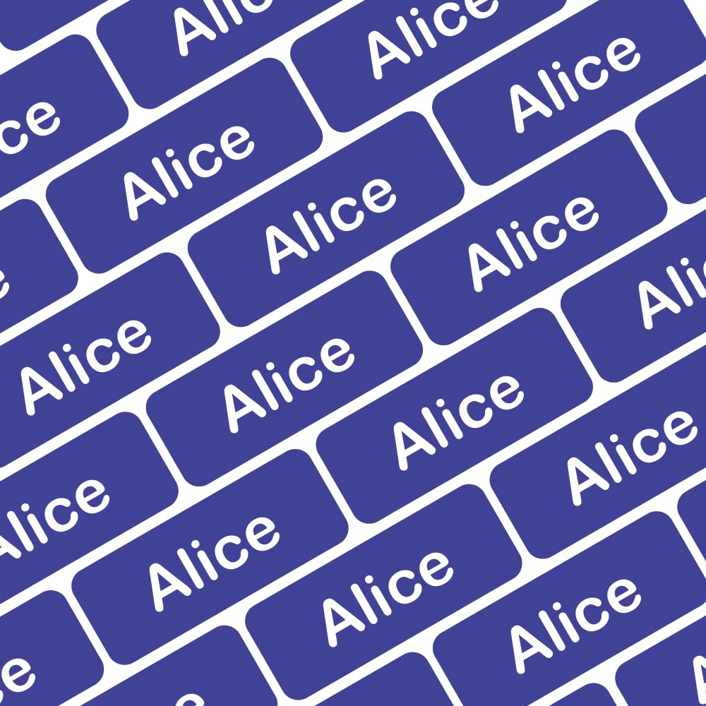 My Nametags® 175 Mini Name Stickers Pack | Personalised Small Labels for School Supplies Like Pens, Pencils, Markers & Other Stationery | Waterproof No-Iron Mini Tags for All Ages | Dark Purple