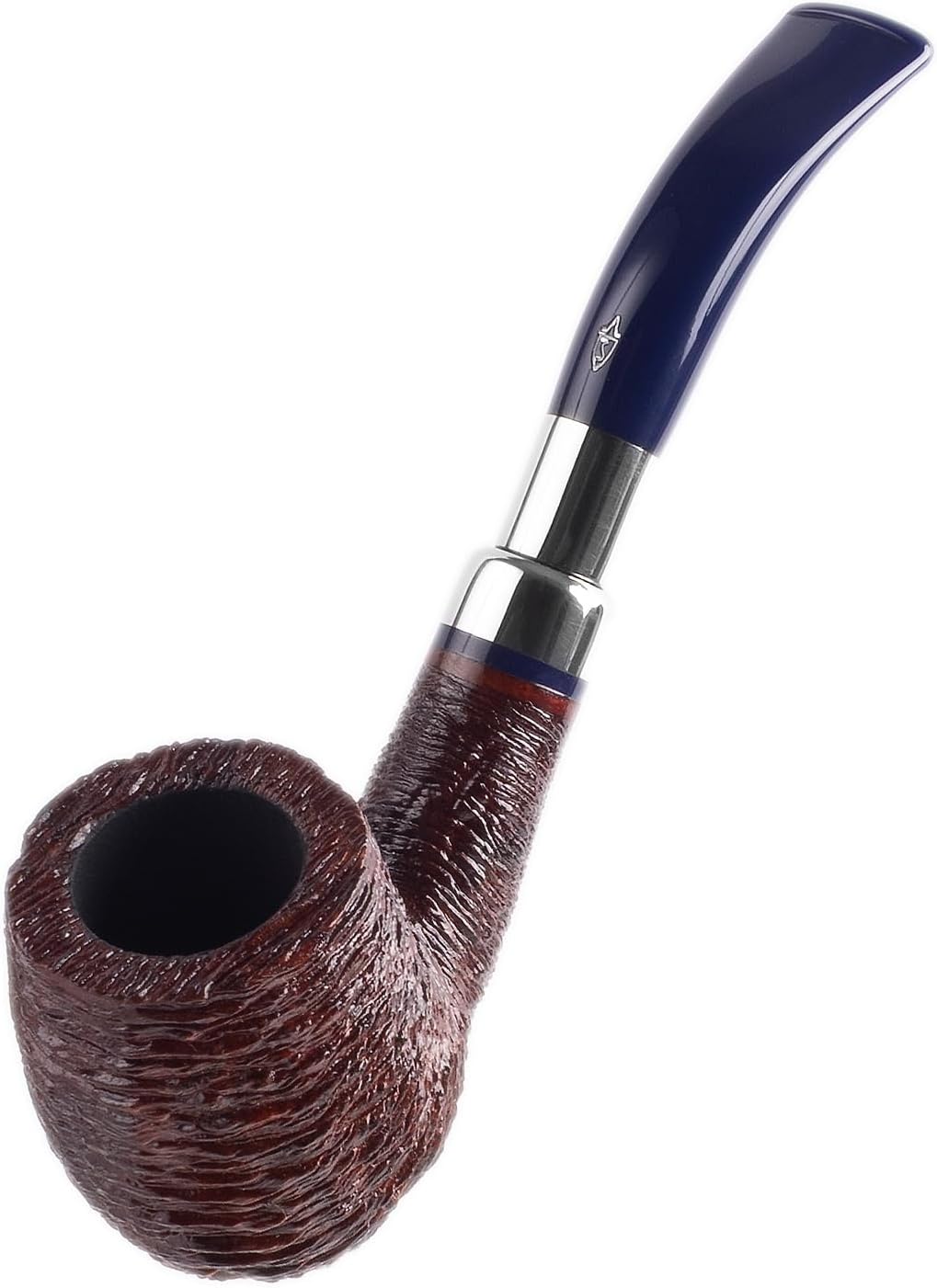 Savinelli Pipes Eleganza Collection - Elegant Blue Italian Briar Wood Pipe, 6mm (Dark Brown 606 KS)