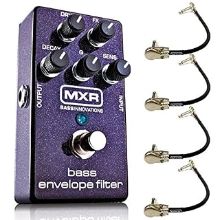 MXR M82 Ensemble de pédales de filtre d’enveloppe basse avec 4 câbles de brassage MXR à angle droit - Les Beatles, Paul McCartney, John Lennon, RIngo Starr, George Harrison