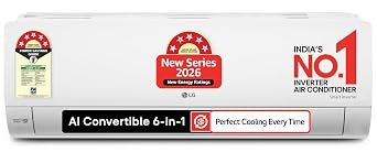 LG 1.5 Ton 5 Star, Smart Inverter Split AC (100% Copper Condenser, AI Convertible 6in1,VIRAAT Mode, Faster Cooling & Energy Saving, 4 Way Swing, HD Filter, AS-Q19YNZE1,White)