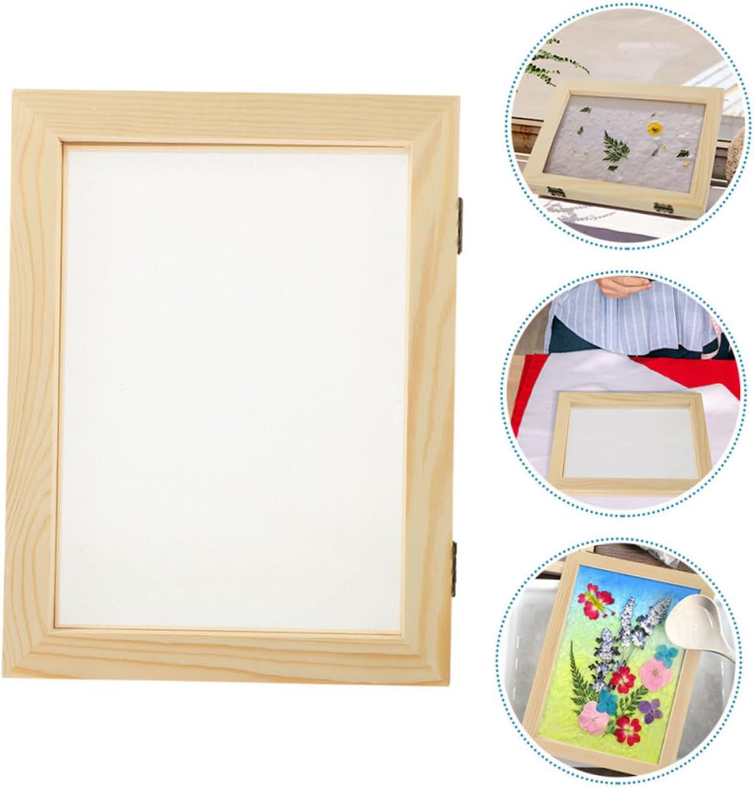 ULDIGI 2pcs Natural Wooden Paper Making Frame Kit Sturdy Pine Crafting Tools for DIY Projects Paper and Frame Creation for School Activities and Creative Crafts