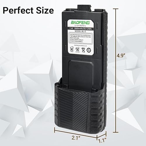 Miniatura 4 de BAOFENG Batería UV-5R de 3800 mAh USB-C de carga extendida de alta capacidad para radios UV5R BF-F8HP serie UV-5R con cable de carga tipo C