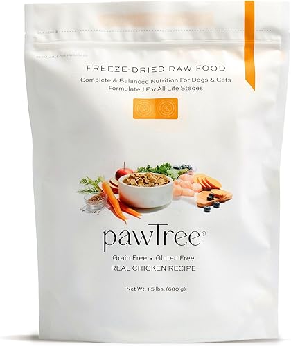pawTree Alimento crudo liofilizado para perros y gatos. Nutrición rica en nutrientes, totalmente natural, completa y equilibrada. Carne real,