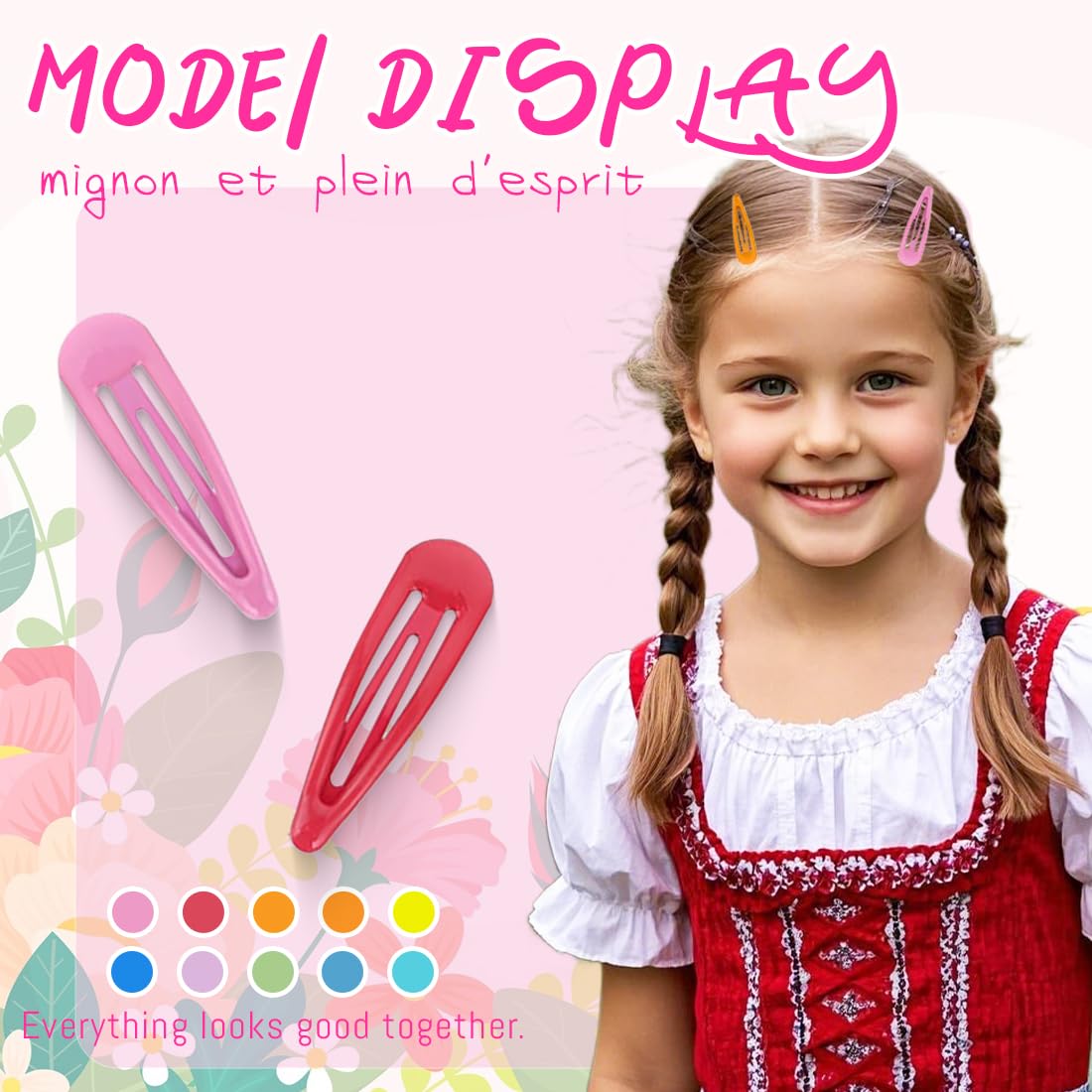 30 Pezzi Mollette Capelli Donna, 4.8cm Fermaglio Capelli Donna, Mollettoni Capelli Donna, Fermacapelli per Donna Bambina (Colore)