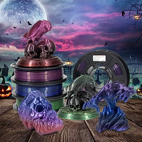 Image of iSANMATE 3D Printer Filament, Pla Filament 1.75mm Bundle, Rainbow Filament Bundle, Silk Gradient Rainbow PLA Filament, 3D Printing Filament, 250g X 4 Spools
