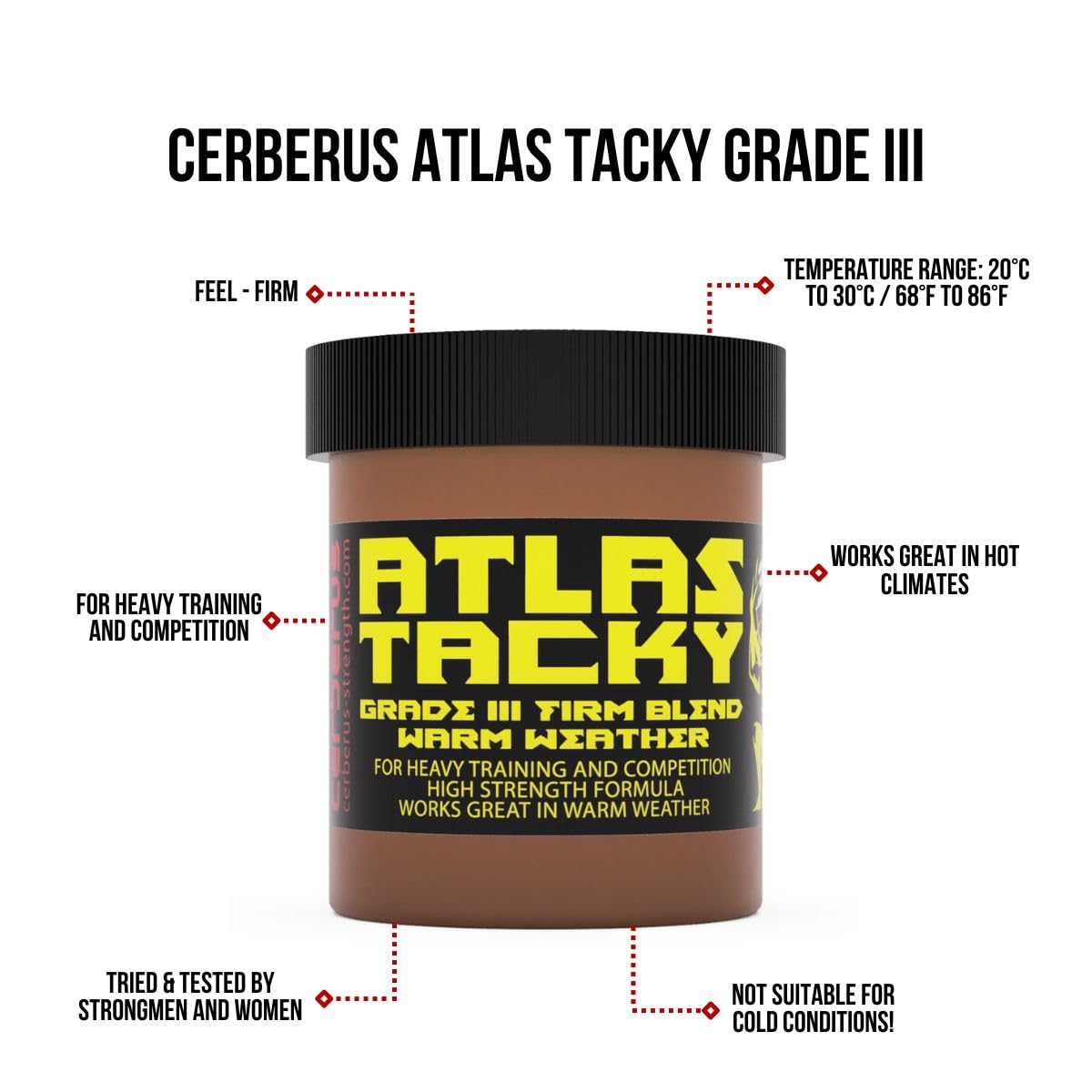 CERBERUS Strength Atlas Tacky Grade III Extreme Blend (150ml)