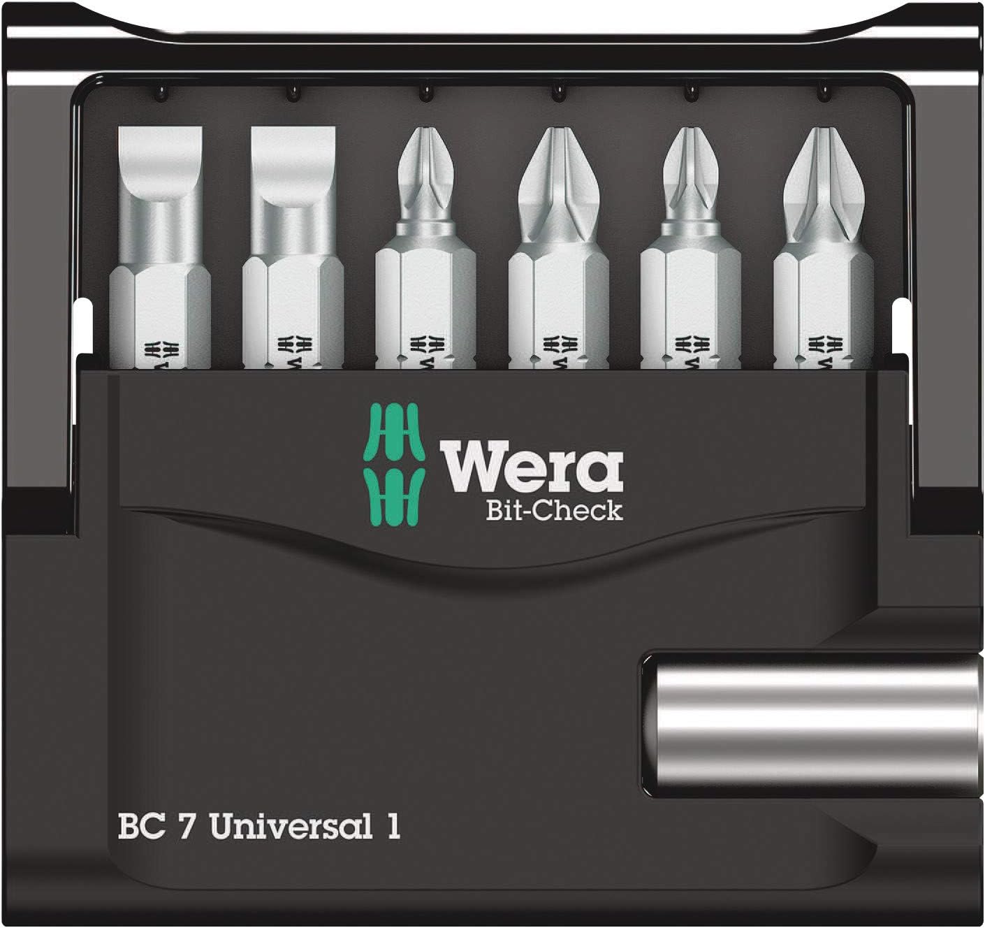 Wera 05056295001 Mini-Check Set Extra-Tough for Drill/Drivers, Slotted, Pozidriv, Phillips 7pc