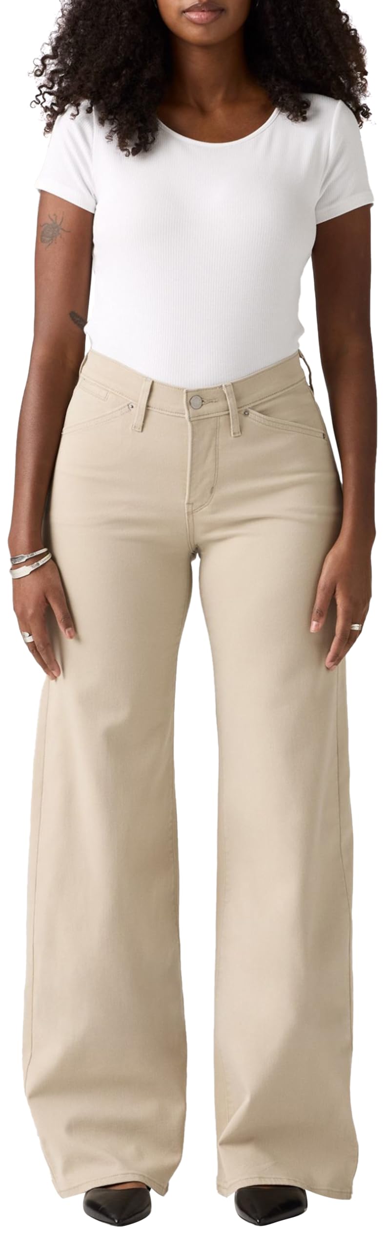 Levi's 318 Styled Shp Wide Leg White Pepper, White Pepper, 32W x 32L