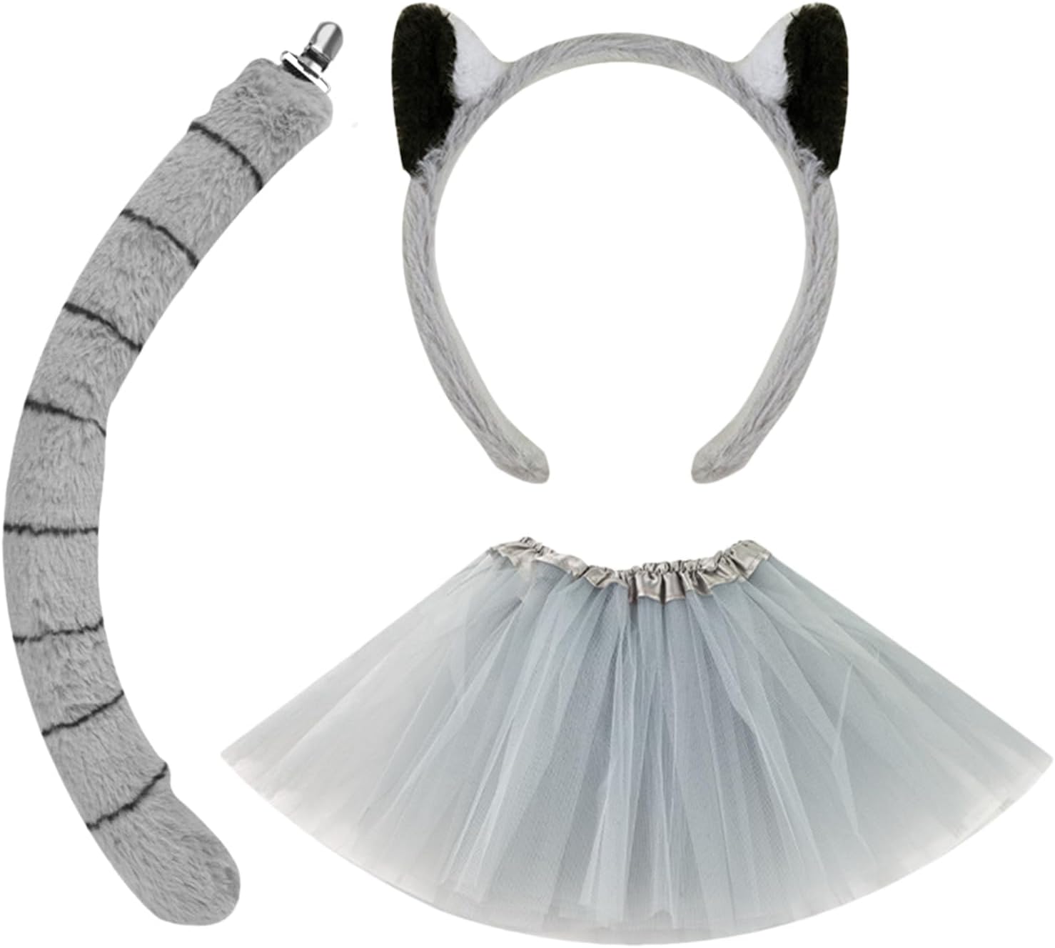Animal Costumes for Kids | Lemur Ears and Tail | Dress up Props Costume Accessory for Boys, Girls, Halloween Holiday Party