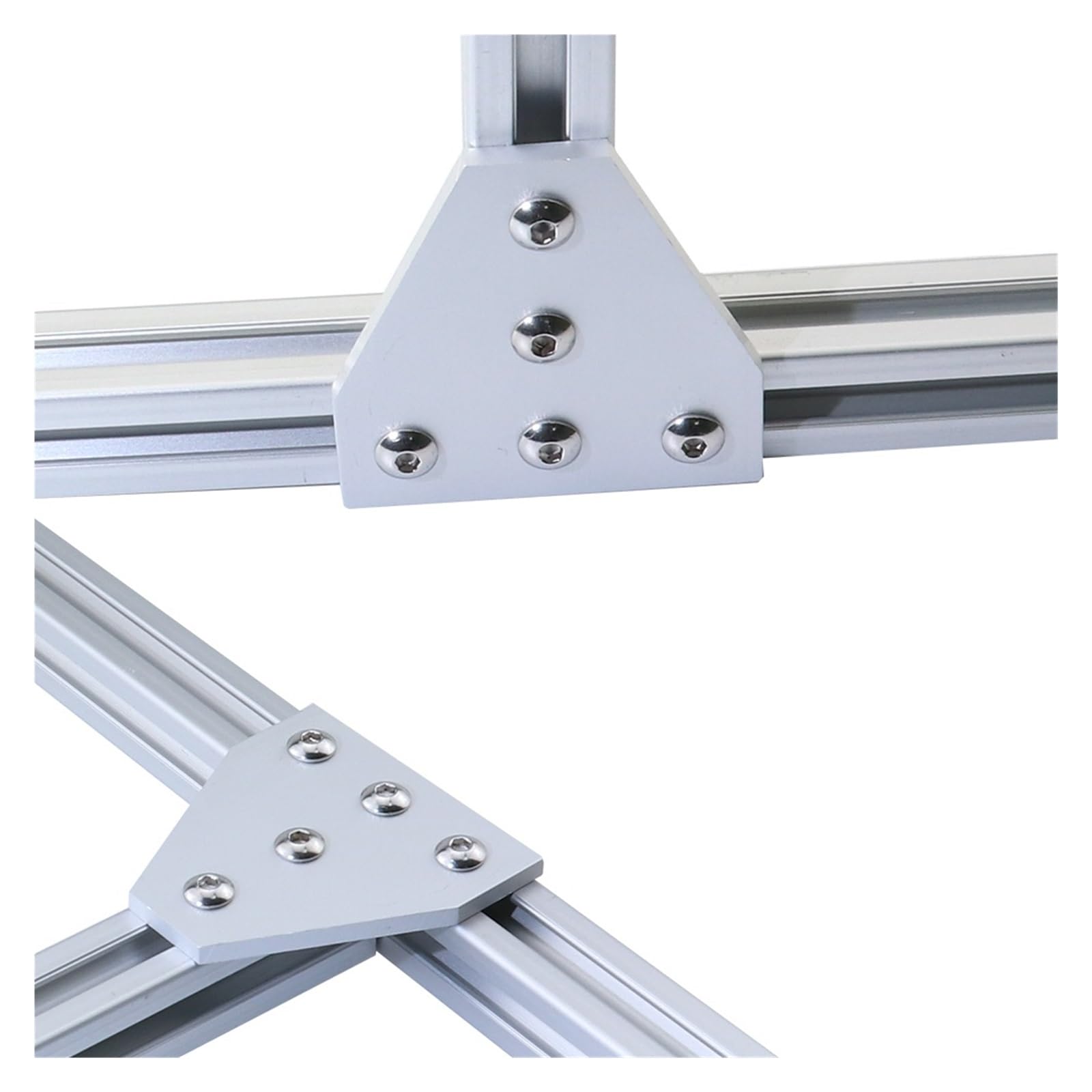 Mocny wspornik kątowy narożny listwa łącząca do profilu aluminiowego z rowkiem V 2020 3030 4040 4545 z 5 otworami(40s 2pcs Silver)