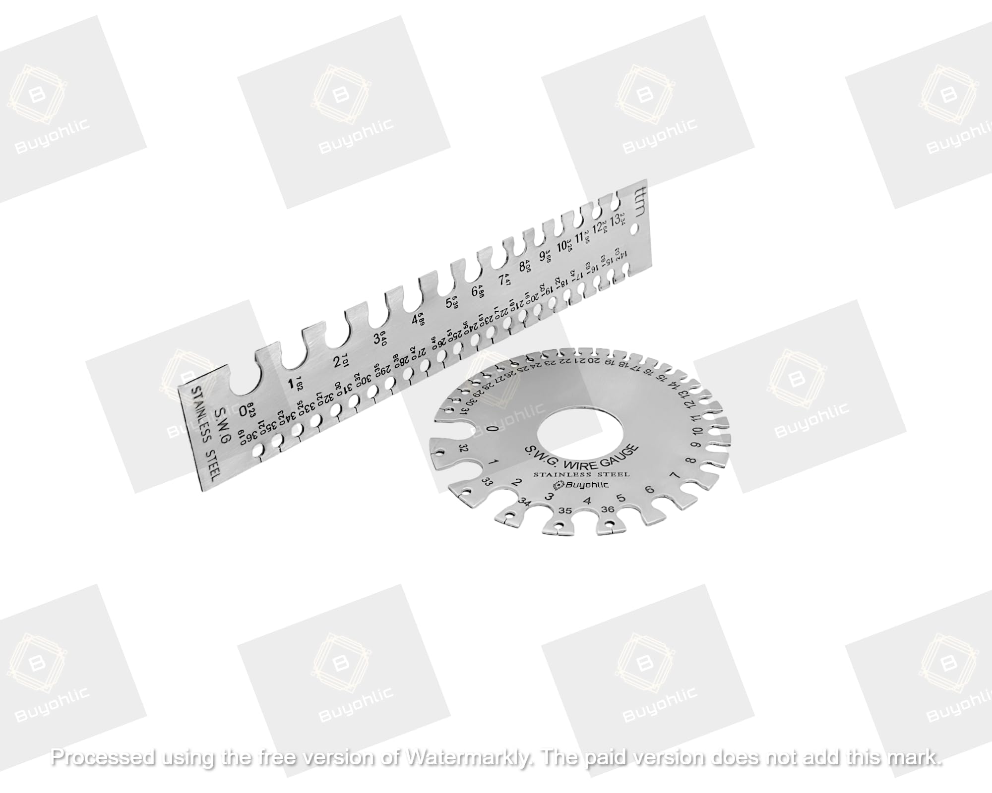 Buyohlic Metal Sheets Welding Thickness Gauge Wire Gauge Measurement Tool, Standard Dual-Sided Round Wire Cable Sheet Gage and Wire Welding Material Thickness Gauge (Set of Both)