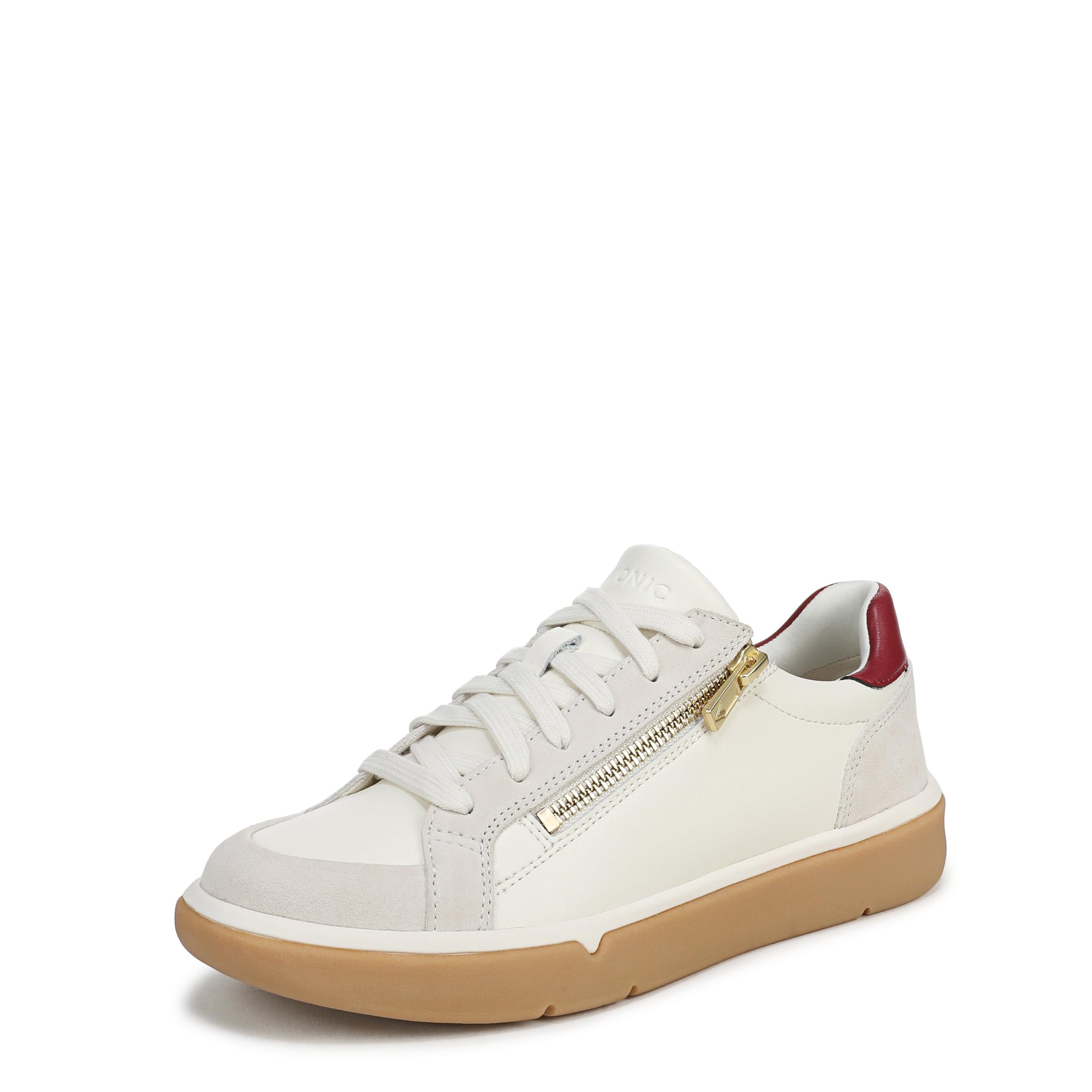 Vionic Women's City Walk Axs Sneaker Ivory Leather/Suede 6.5 W