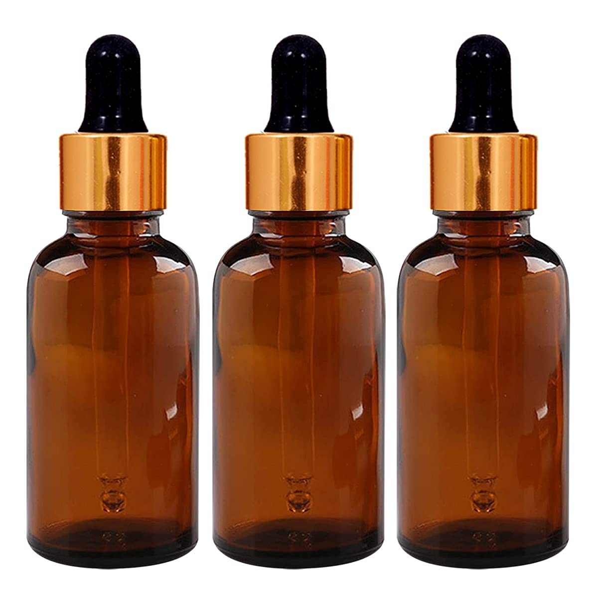 ROYAL SAPPHIRE 30 ml Amber Round Empty Glass Bottle/Glass Dropper/Golden Ring/Black Silicone Teat, Refillable, Reusable, For Essential Oils, Blends, Diy Perfumes (Pack Of 3)-image-15