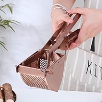 Vista 2 de Acero inoxidable Patata Ricer Exprimidor de Frutas Grande Exprimidor Triángulo Masher Hand Ricer Masher Herramienta de Cocina Oro Rosa