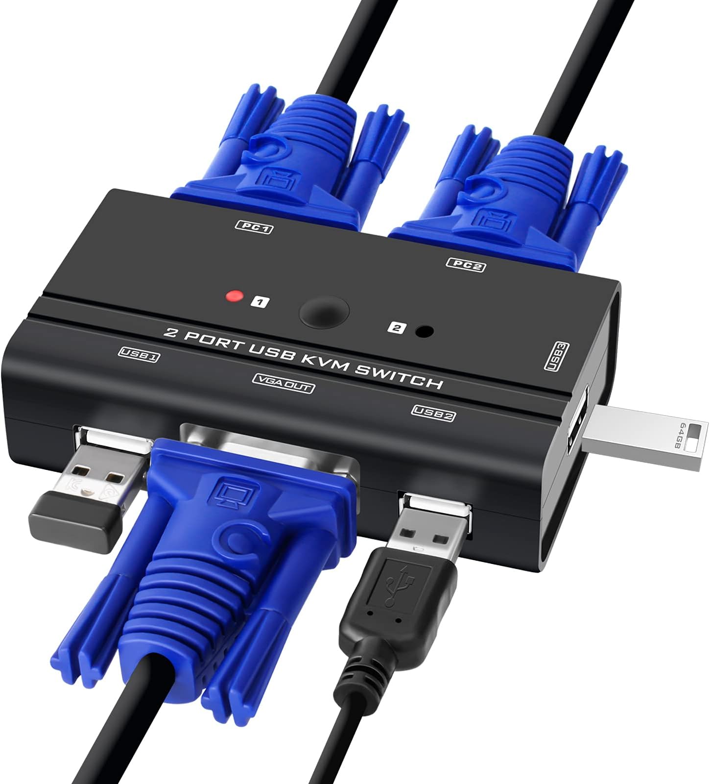 2-Ports VGA KVM Switch
