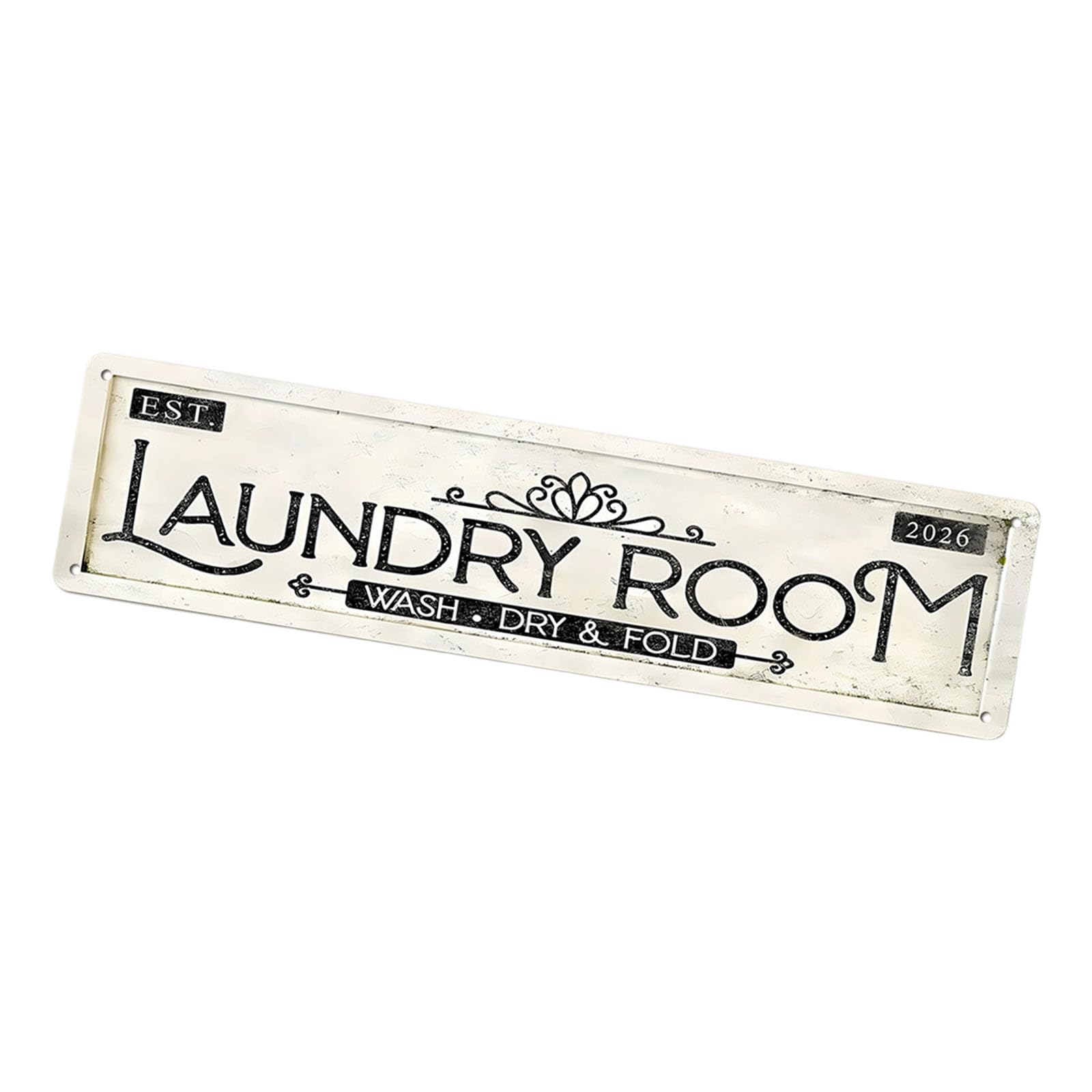 Qusinfc Antique Look Metal Wall Decors Bucolic Tin Plaques with Distressed Finish Perfect for Bathroom Balcony Porch Decoration Antique Look Metal Plate