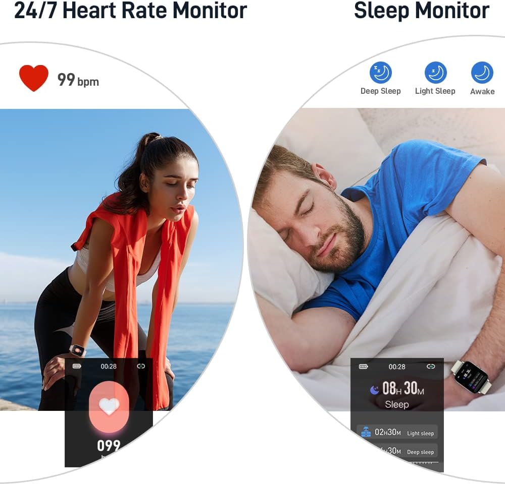 Motast Smart Watch, Fitness Tracker 1.69" Touch Screen Fitness Watch with Heart Rate Sleep Monitor - Image 4