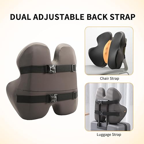 Miniatura 5 de ProtoArc ComfortX LC - Almohada de apoyo lumbar ergonómica para aliviar el dolor de espalda baja, almohada lumbar de espuma viscoelástica con 2