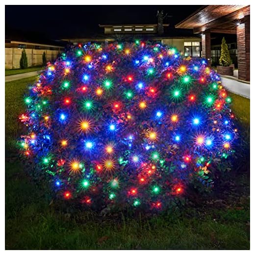 Led Christmas Net Lights Outdoor Christmas Decorations Lights 160LED 4ftx7ft, Connectable Outdoor Indoor Fairy Mesh Net Lights for Christmas Party, Yard, Patio, Tree, Bushes Decorations (Multicolor)