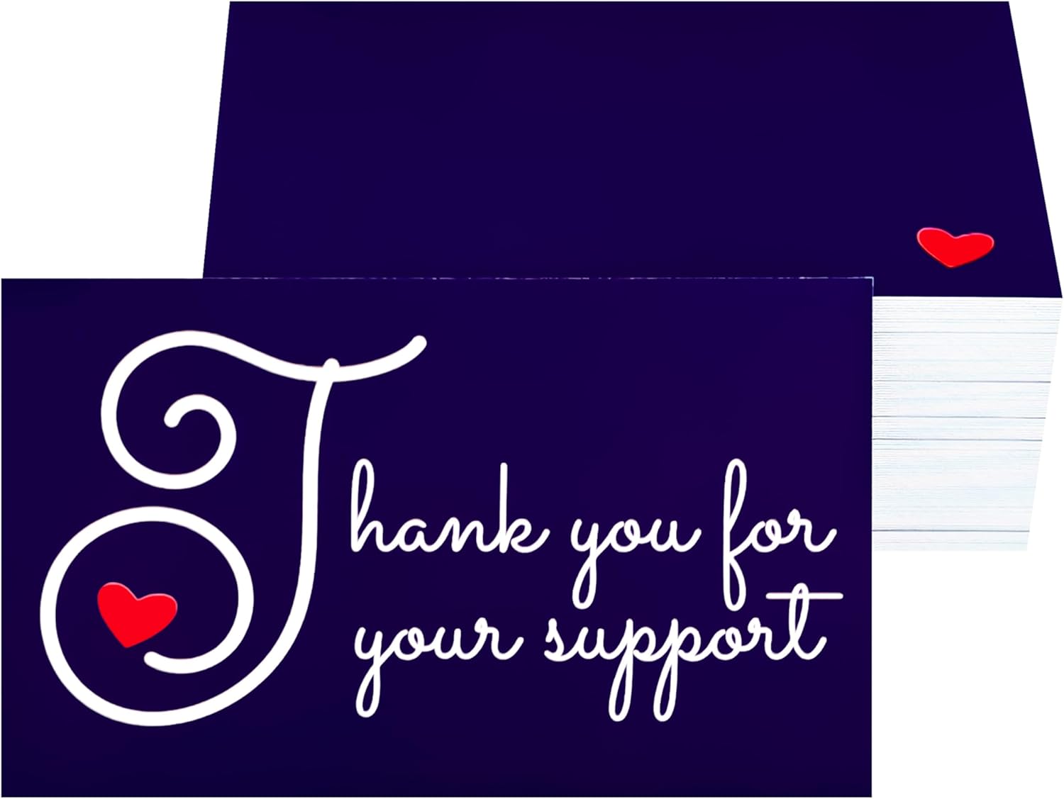 RXBC2011 Thank you for your support cards small business packaging appreciation notes 3.5x2 inches pack of 100 Navy