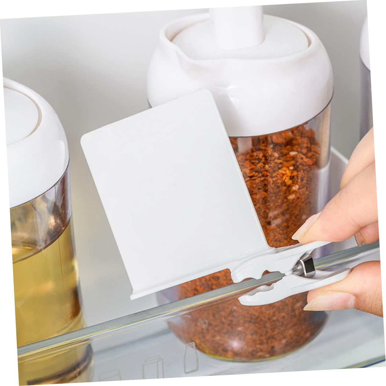 Divisori Frigo Compatti in ABS per Frigorifero e Congelatore Domestico, Set da 8 Pezzi, Separatori Organizzatori Salvaspazio per Cucina Quotidiana