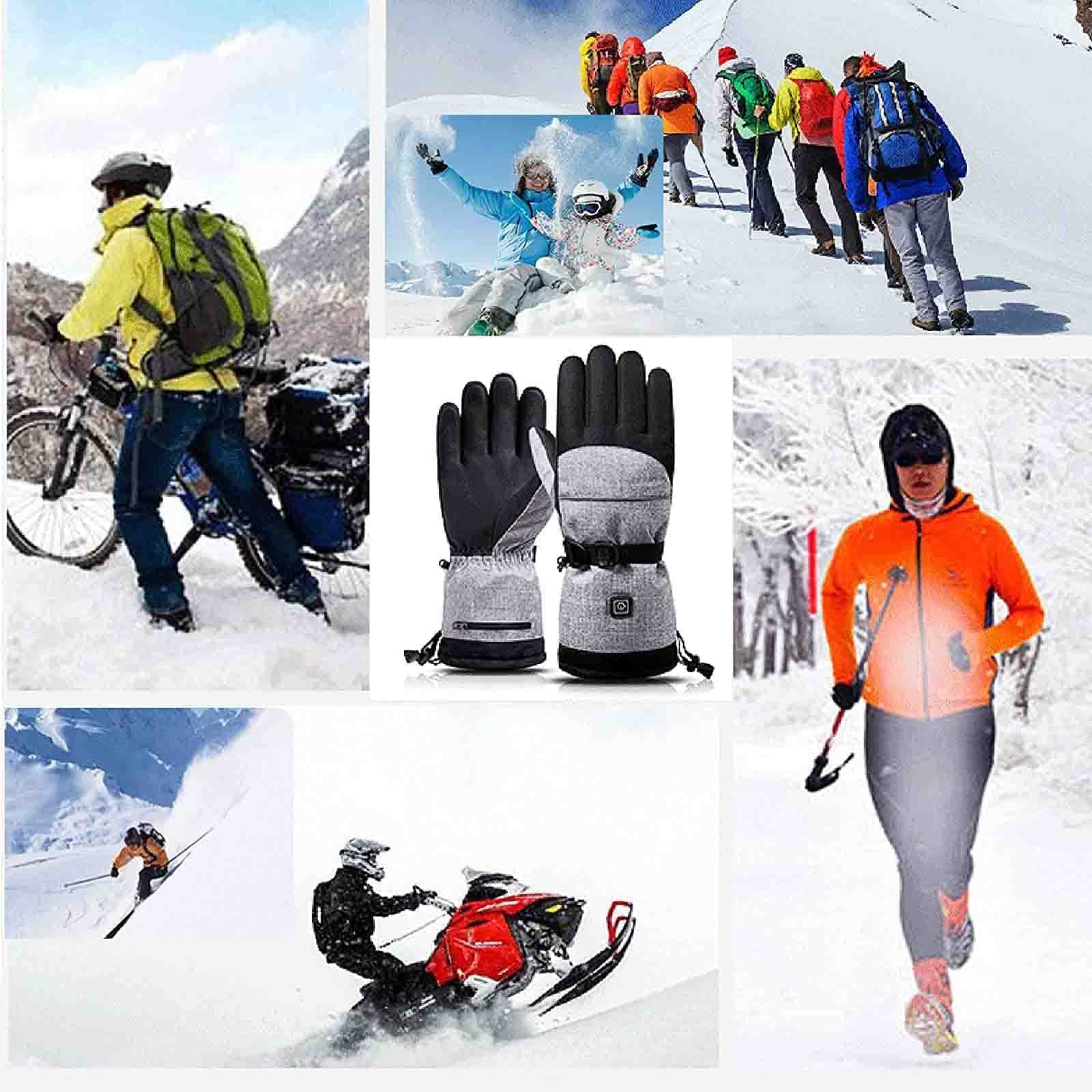 Guantes térmicos eléctricos Guantes térmicos de batería Pantalla táctil Guantes de Mano cálidos de Invierno para Mujeres y Hombres Senderismo Esquí Motocicleta Ciclismo