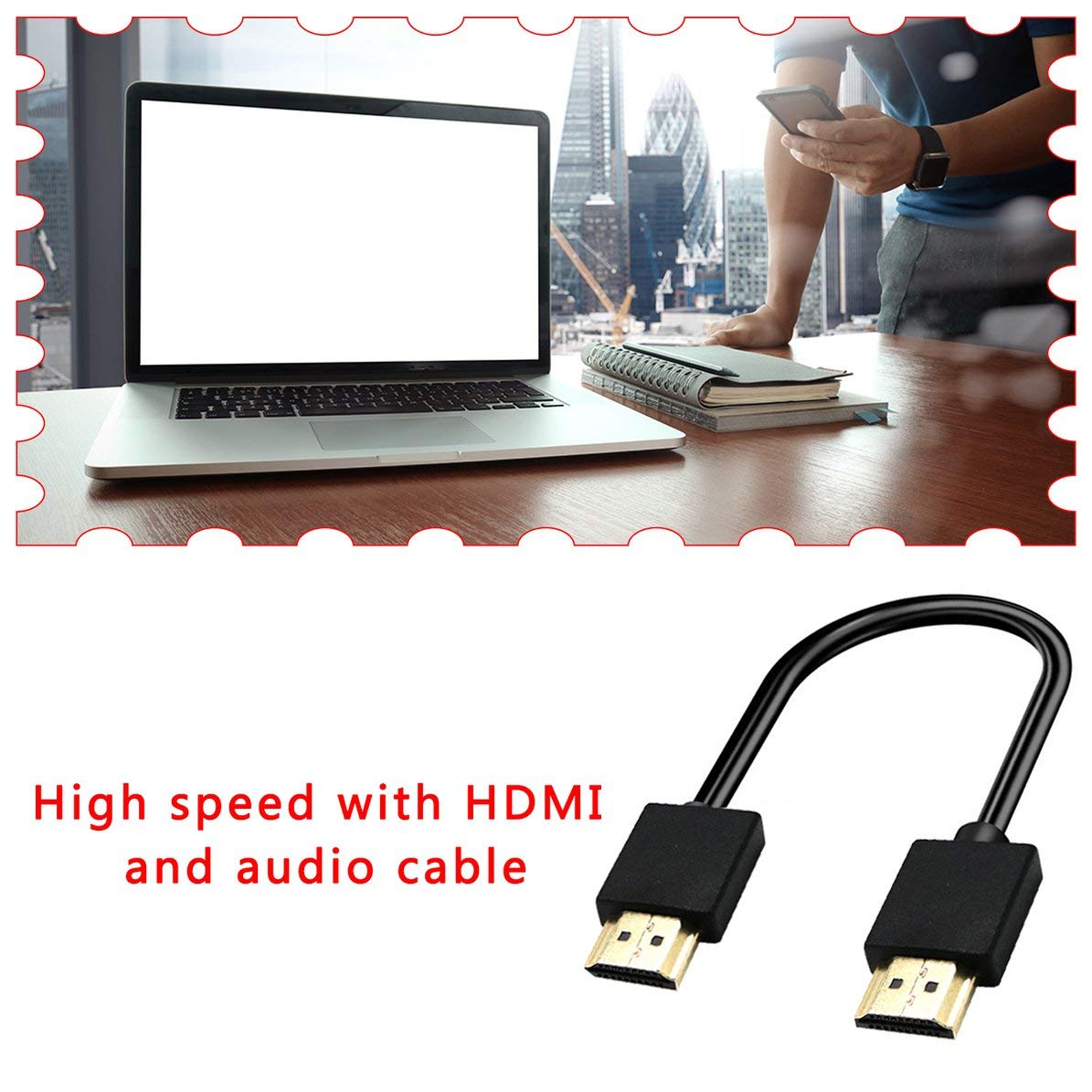 Monllack 1 Cable HDMI 2.1 4K 1536Khz Hdmi de Alta Velocidad 4K 60Hz Uhd HDR 18Gbps Cable Hdmi Converter HDTV Proyectores (Negro)