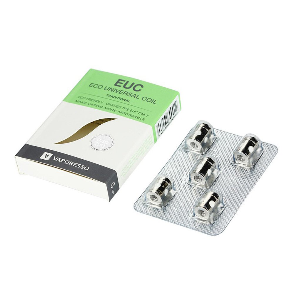 VAPORESSOPack of 5 0.3/0.4/0.5/0.6ohm Ceramic/Traditional EUC Coil for Nano/Veco EUC Replacement (0.4ohm only for Nano, Traditional EUC)