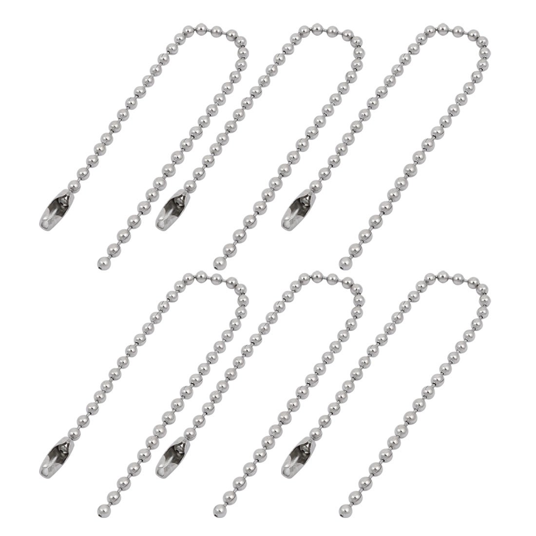 Aexit 6pcs 304 Lighting fixtures and controls Stainless Steel Clasp Ball Chain Keychain Silver Tone 2.4mm Dia 12cm Length